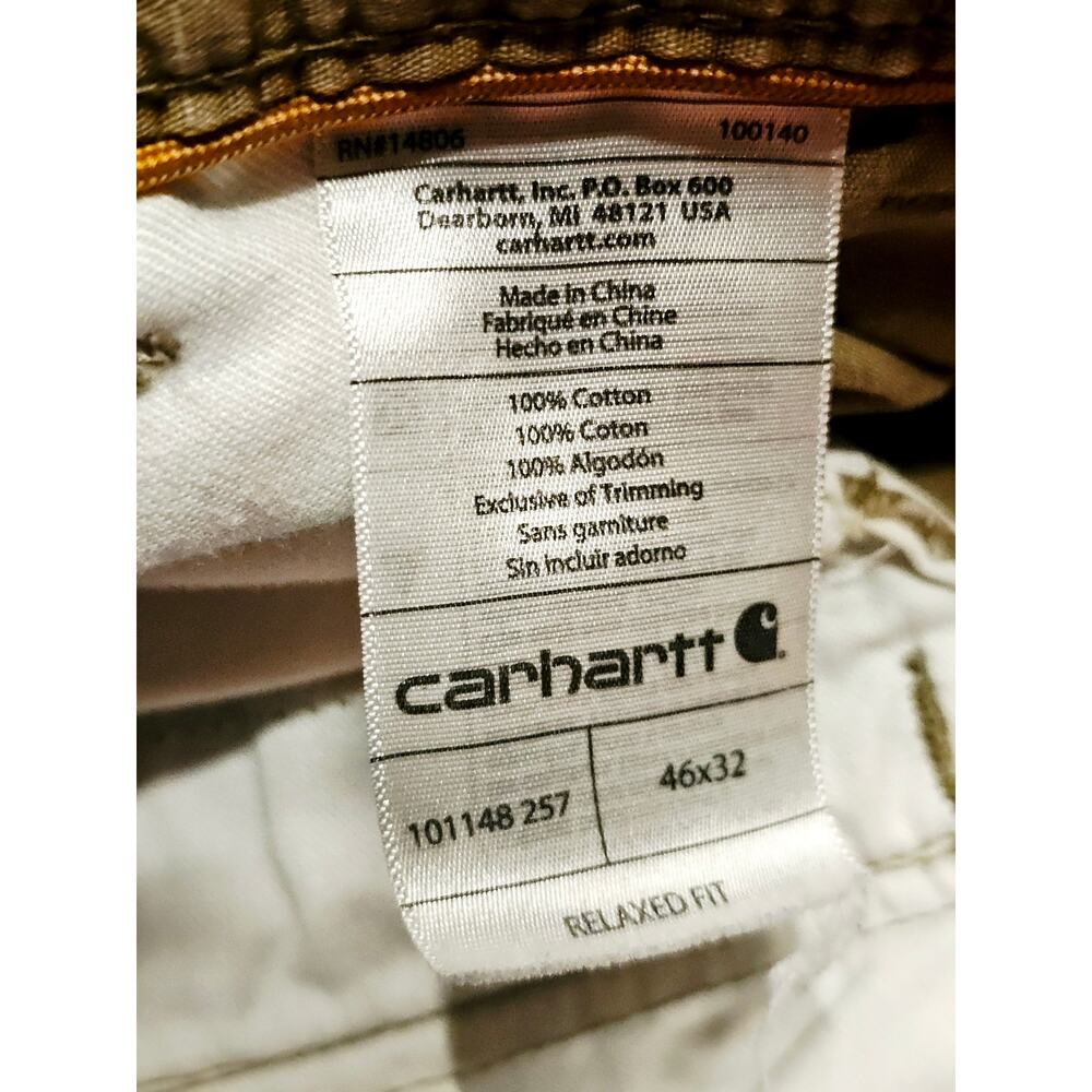 CARHARTT Force Tappen Relaxed Fit Cargo utility Work Pant Yukon Tan 46 x32 3768 - Picture 5 of 11